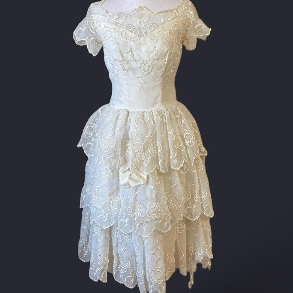 Vintage 1950s/1960s Tiered Gown or Tea Dress
